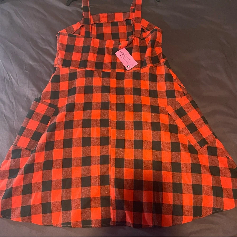 2 XL Shein Black & Red Plaid Hello Kitty Dress - Picture 9 of 16